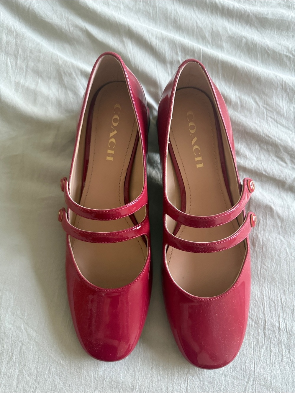 Coach Mary Jane patent leather heel shoe